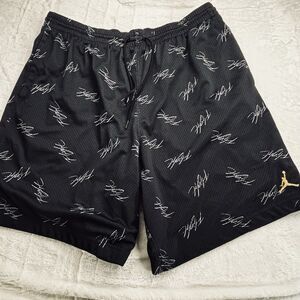 Nike Air Jordan AJ5 Mens Sz 2XL 10" Jumpman Flight Shorts Black AOP AJ0444-010